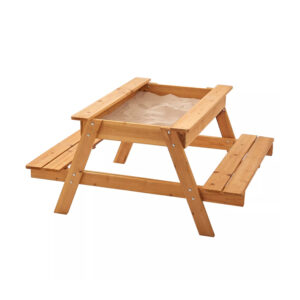 Wooden Picnic Table Sandpit Combo with Storage