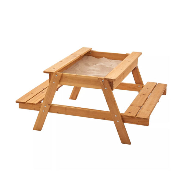 Wooden Picnic Table Sandpit Combo with Storage