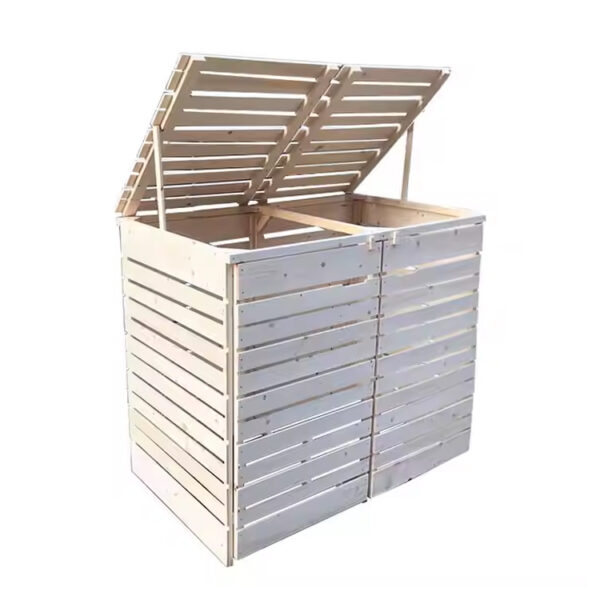 Wooden Waste Bin Enclosure with Steel Frame