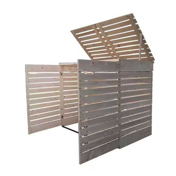 Wooden Waste Bin Enclosure with Steel Frame