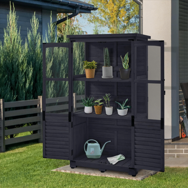 weatherproof wooden garden cabinet