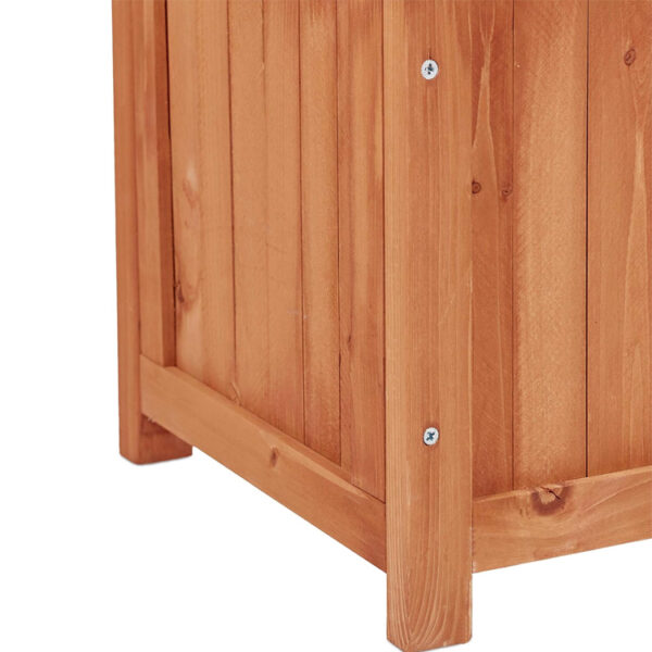 ​​Freestanding Wooden Planter Box with Integrated Trellis for Climbing Plants​​