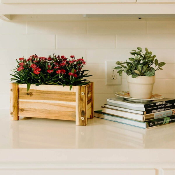 ​​Rectangular Wood Planter Box with Drainage Hole​​