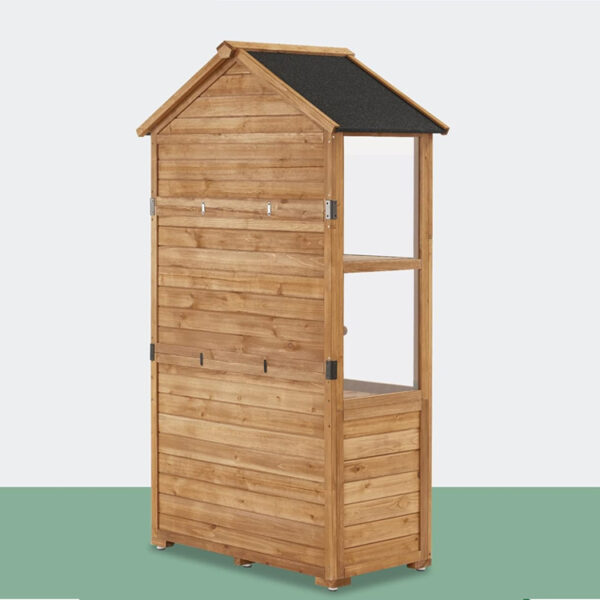 ​​Wooden Garden Cabinet with Greenhouse and Adjustable Tool Storage​