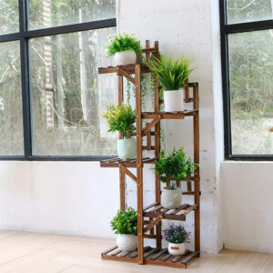 5-Tier Wooden Plant Ladder Stand for IndoorOutdoor Use