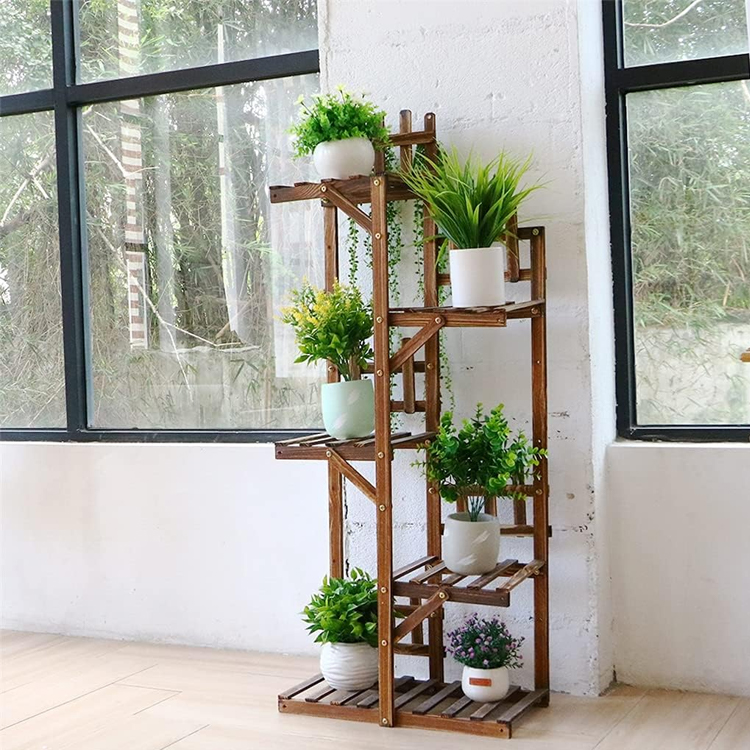 5-Tier Wooden Plant Ladder Stand for IndoorOutdoor Use