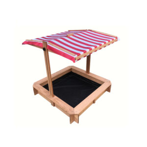 Adjustable Height Wooden Sandbox with Canopy