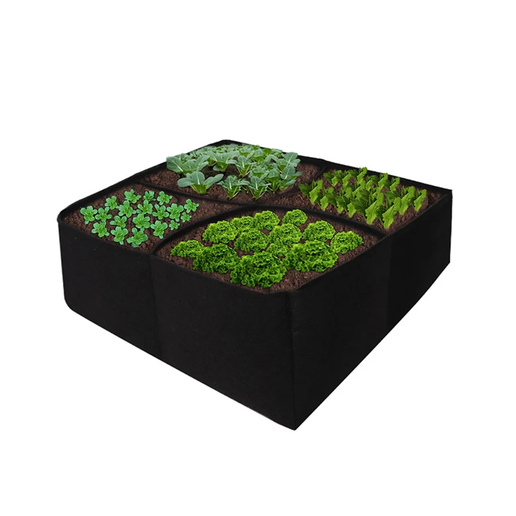 Divided Fabric Planter Bags with 4 Compartments for Gardening​
