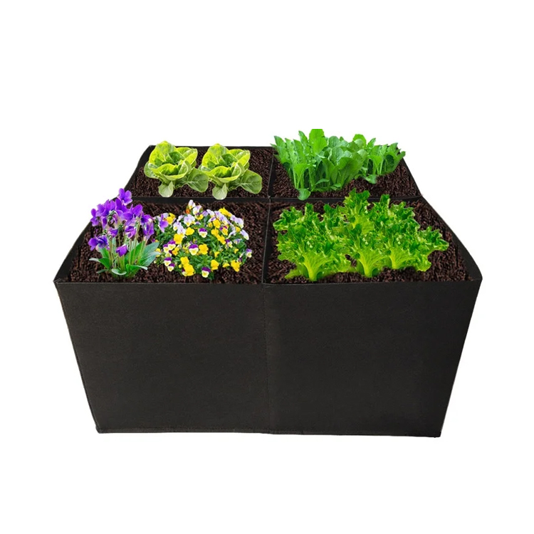 Divided Fabric Planter Bags with 4 Compartments for Gardening​
