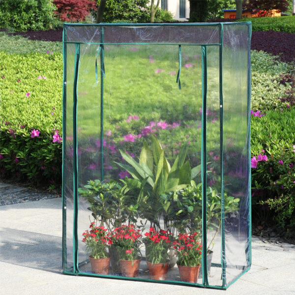 Foldable PVC Greenhouse Cover with UV Protection and Zippered Ventilation