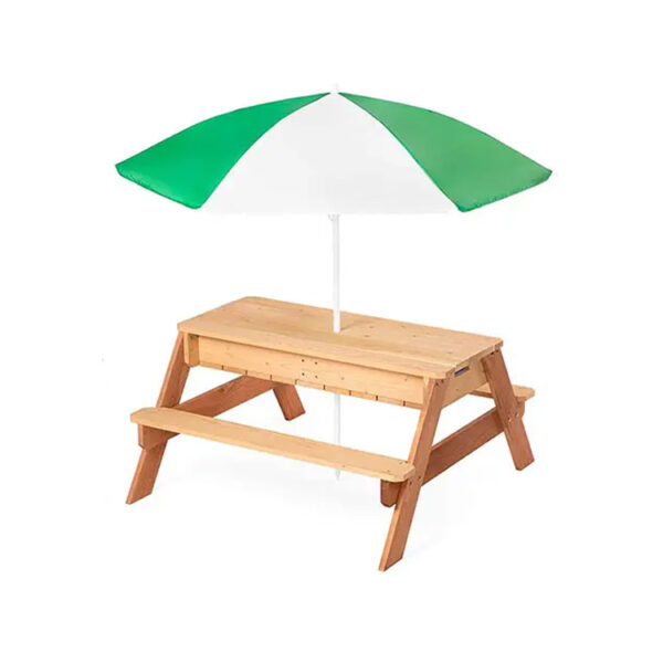 Kids Outdoor Sand and Water Activity Table with Adjustable Umbrella
