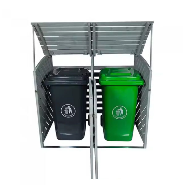 Modern Large Outdoor Wooden Waste Bin