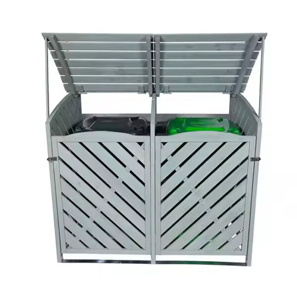 Modern Large Outdoor Wooden Waste Bin