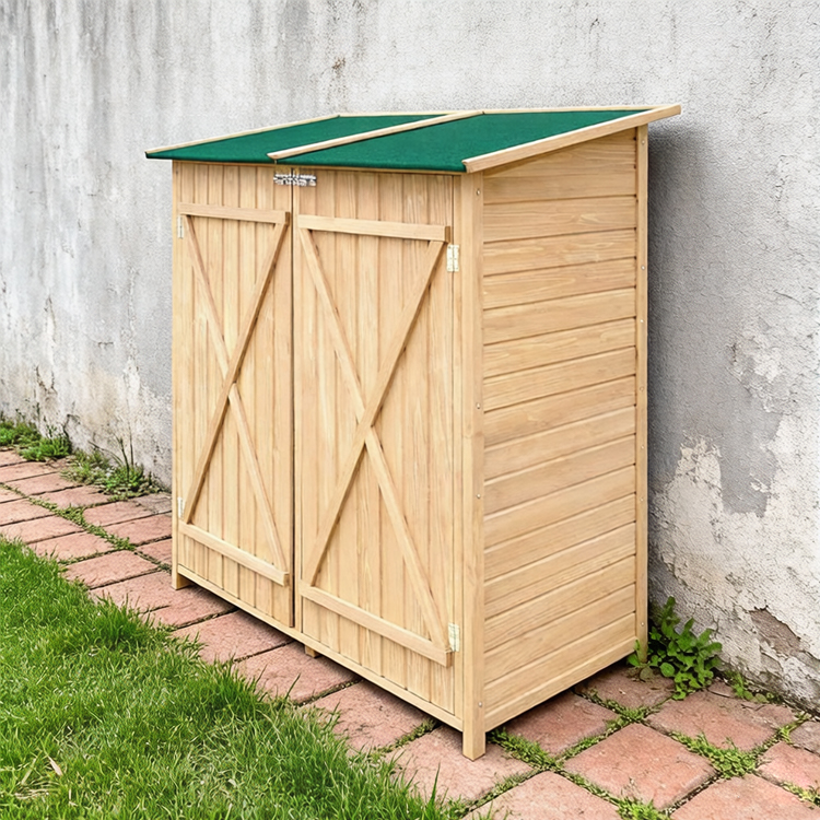 Modern Outdoor Storage Fir Wood 160×138×65.5cm
