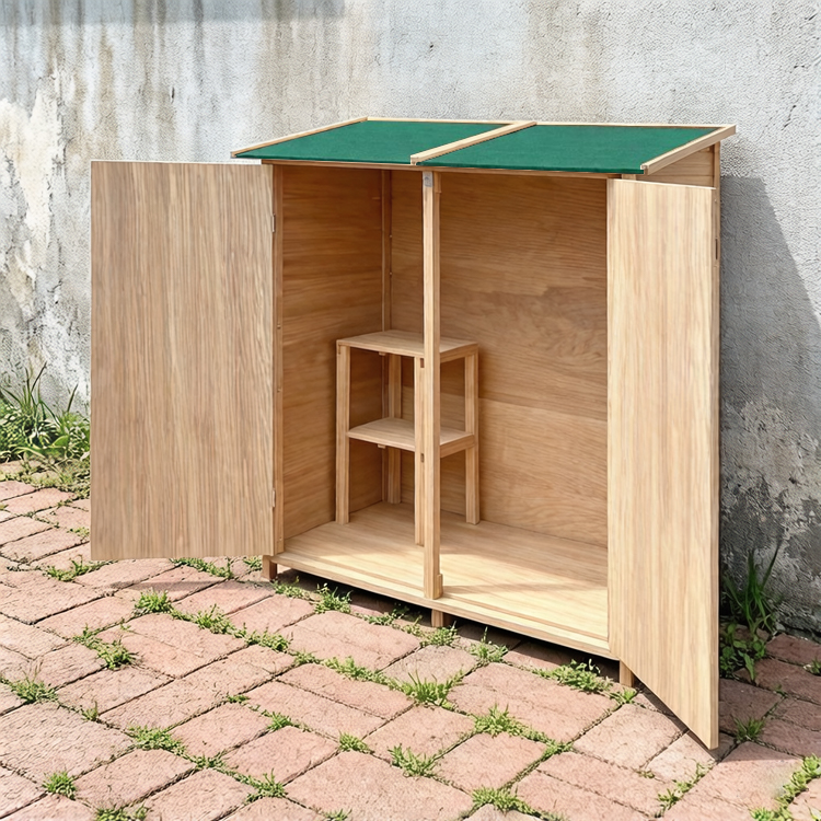 Modern Outdoor Storage Fir Wood 160×138×65.5cm