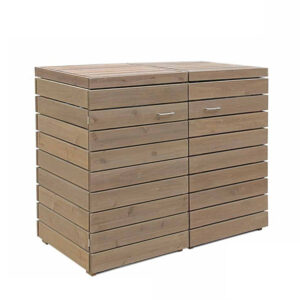 Modular Two-Bin Wooden Waste Enclosure