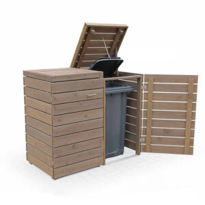 Modular Two-Bin Wooden Waste Enclosure