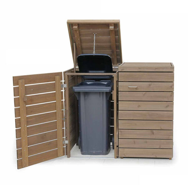 Modular Two-Bin Wooden Waste Enclosure