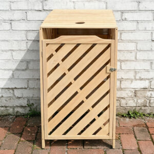 Outdoor Solid Wood Wheelie Bin Storage Shed with Slatted Ventilation