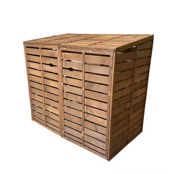 Outdoor Wooden Trash Can Storage