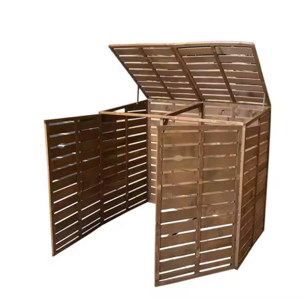 Outdoor Wooden Trash Can Storage