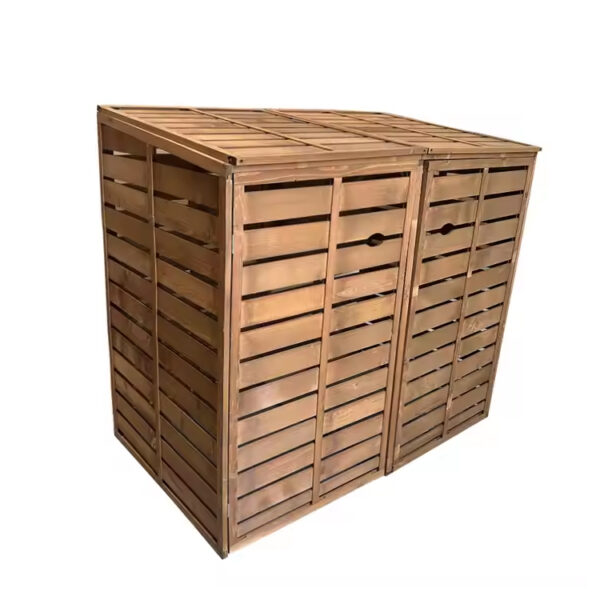 Outdoor Wooden Trash Can Storage