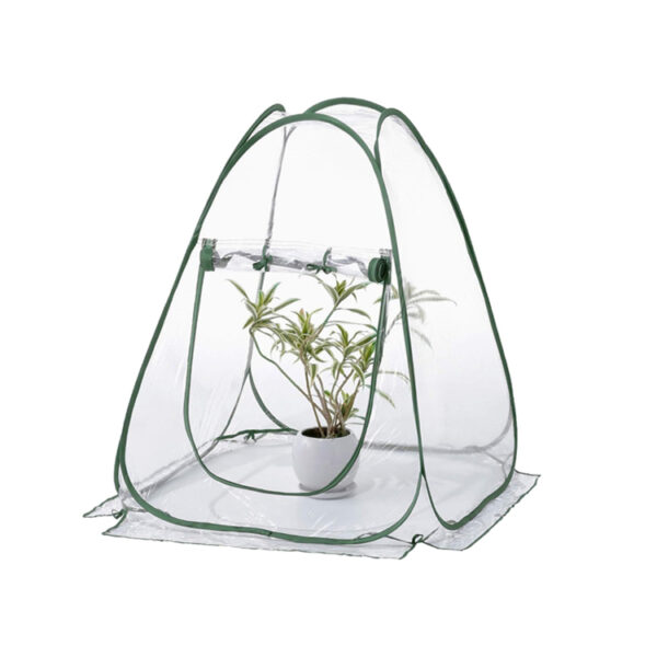 Plant Greenhouse Cover with Roll-Up Zipper Doors and Frost Protection