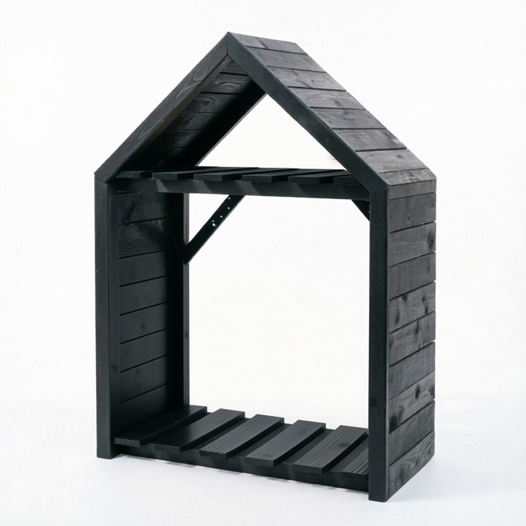 Premium House-Shape Two-Tier Outdoor Wooden Log Store