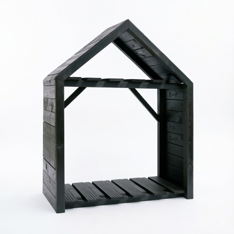 Premium House-Shape Two-Tier Outdoor Wooden Log Store