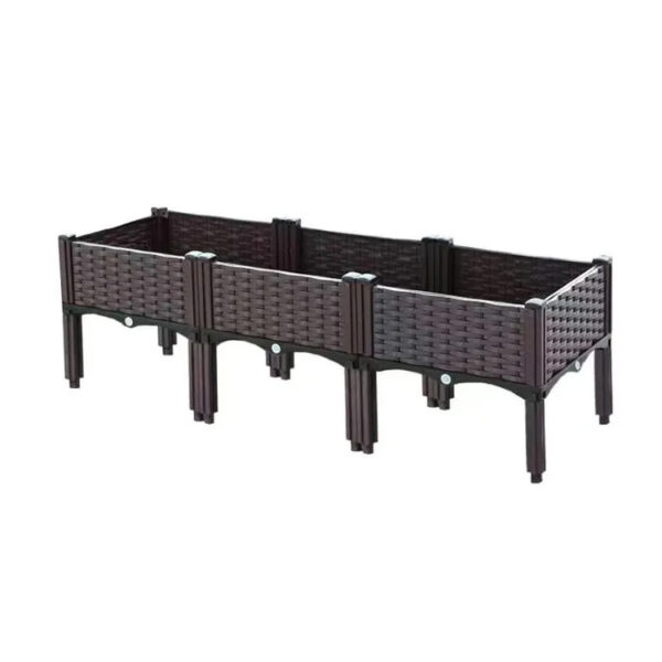 Rectangular Plastic Raised Garden Planter Box for Outdoor Plants