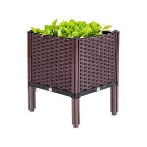Rectangular Plastic Raised Garden Planter Box for Outdoor Plants