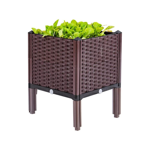 Rectangular Plastic Raised Garden Planter Box for Outdoor Plants