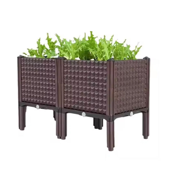 Rectangular Plastic Raised Garden Planter Box for Outdoor Plants