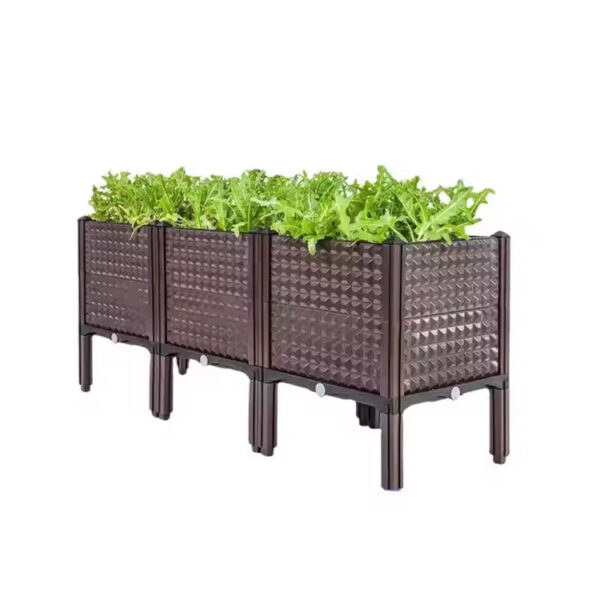 Rectangular Plastic Raised Garden Planter Box for Outdoor Plants