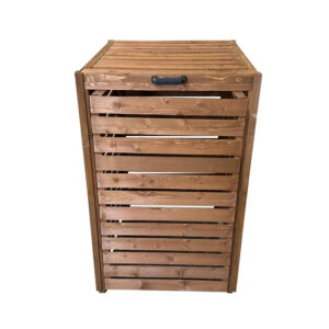 Rectangular Wooden Outdoor Trash Bin Enclosure