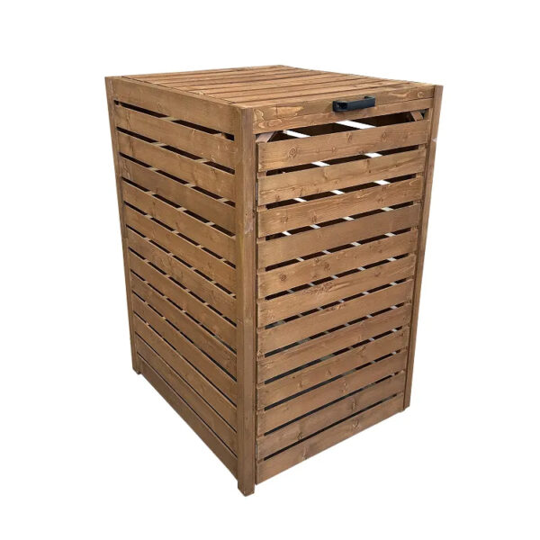 Rectangular Wooden Outdoor Trash Bin Enclosure