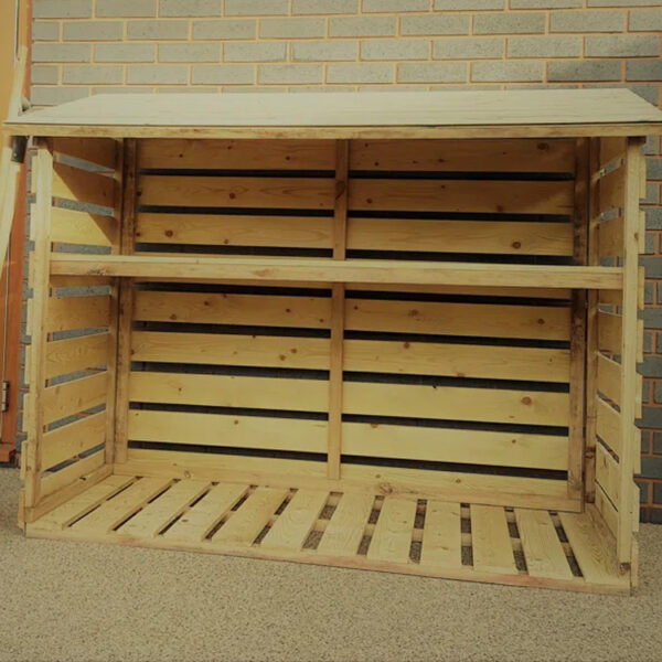 Ventilated Timber Log Store with Raised Floor and Shiplap Roof