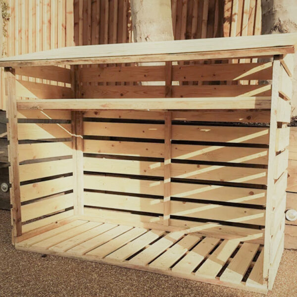 Ventilated Timber Log Store with Raised Floor and Shiplap Roof