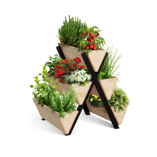 Vertical Vegetable Garden Planter with 5 Wooden Bins