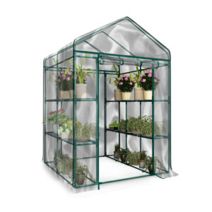 Walk-In Greenhouse with PVC Cover for Indoor and Outdoor Gardening​