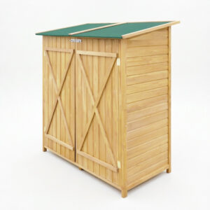 Wood Double-Door Garden Tool Shed with Waterproof Asphalt Roof