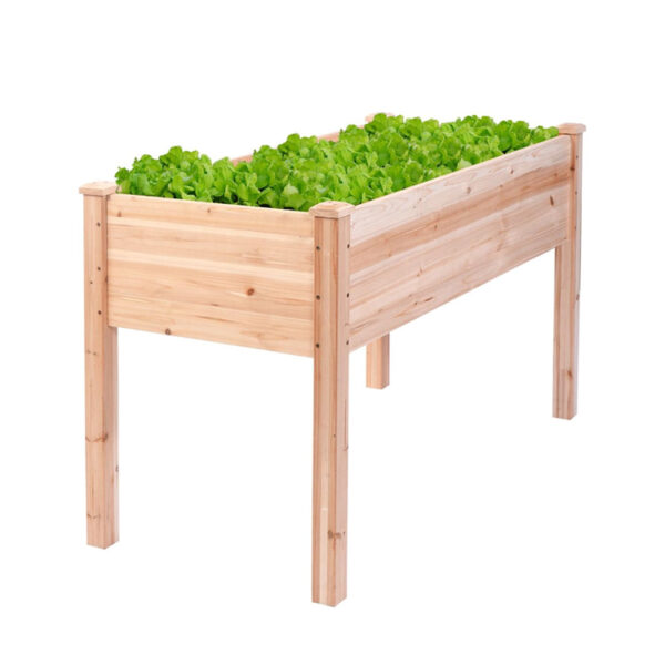 Wood Elevated Raised Garden Bed Planter for Vegetables and Herbs