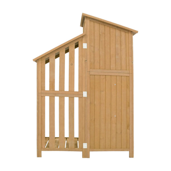 Wood Sliding Door Tool Shed with Slanted Roof