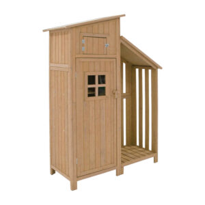 Wood Sliding Door Tool Shed with Slanted Roof