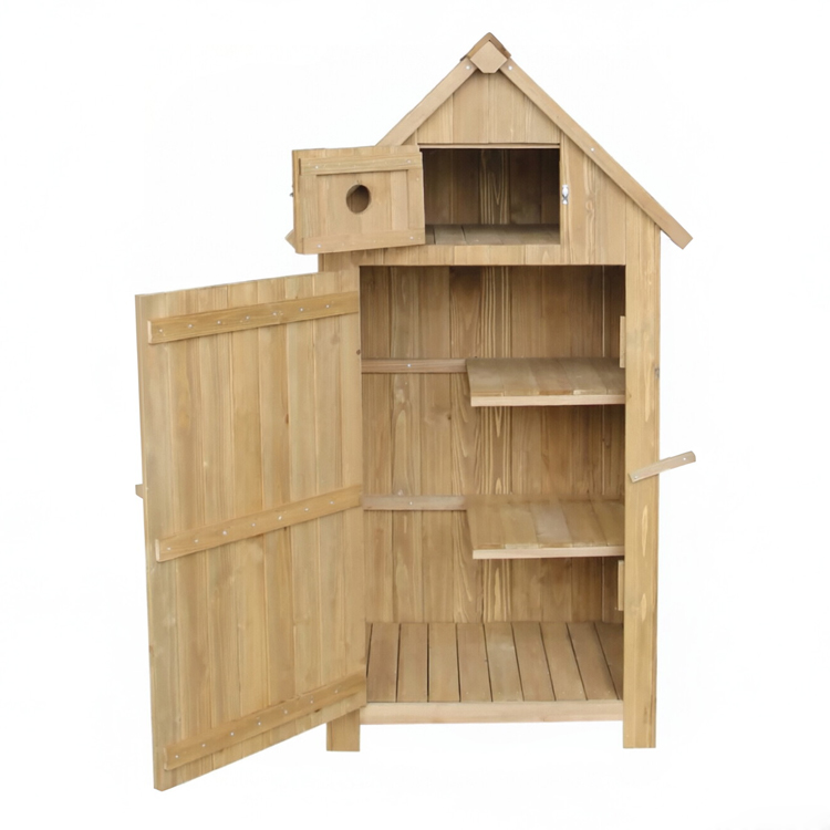 Wooden Garden Storage Cabinet with Asphalt Spire Roof