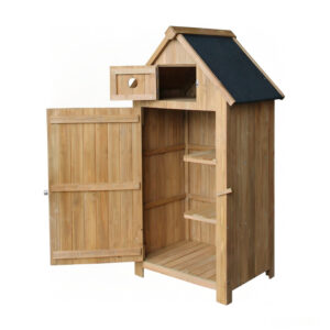 Wooden Garden Storage Cabinet with Asphalt Spire Roof
