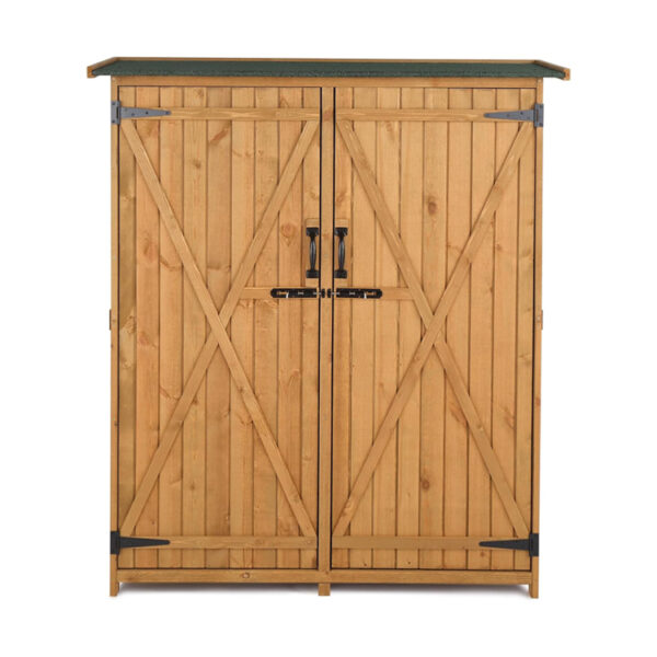 Wooden Outdoor Storage Cabinet with Double Doors