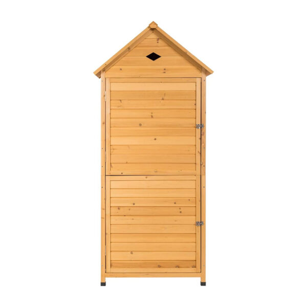 Wooden Outdoor Storage Shed with Lockable Doors and Shelves