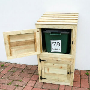 Wooden Recycling Bin Storage Cabinet with 2 Doors