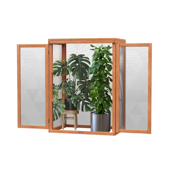​3-Tier Wooden Greenhouse with Adjustable Shelves​
